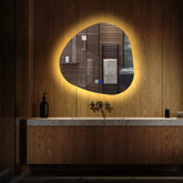 LED Spiegel Asymmetrisch | Touch-Schalter | Anti-Beschlag-Funktion | Warmweißes Licht - Reyze Seria Ambient Model 1